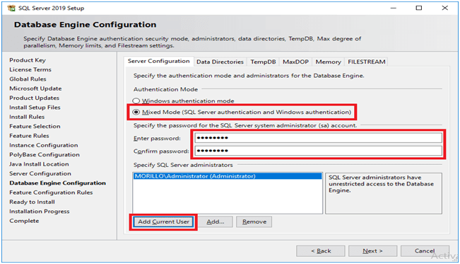 نصب sql